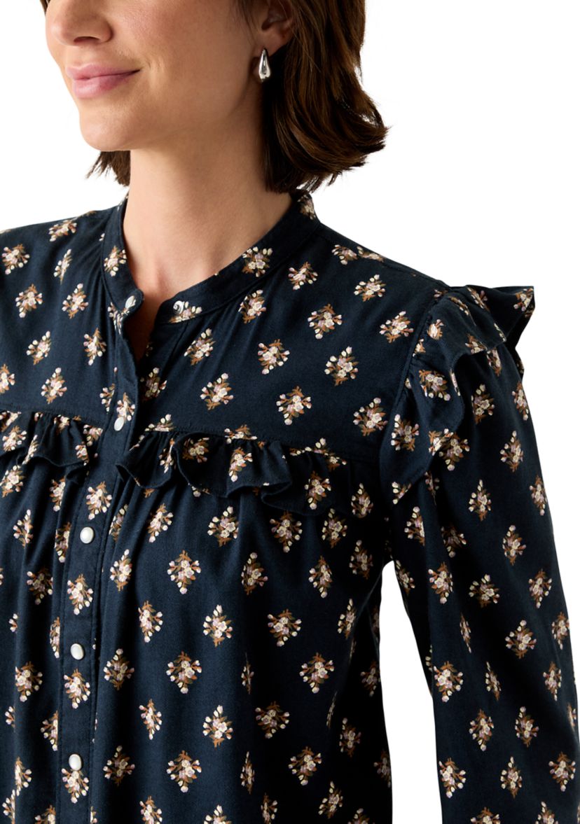 Gianna Floral Ruffle Long Sleeve Blouse