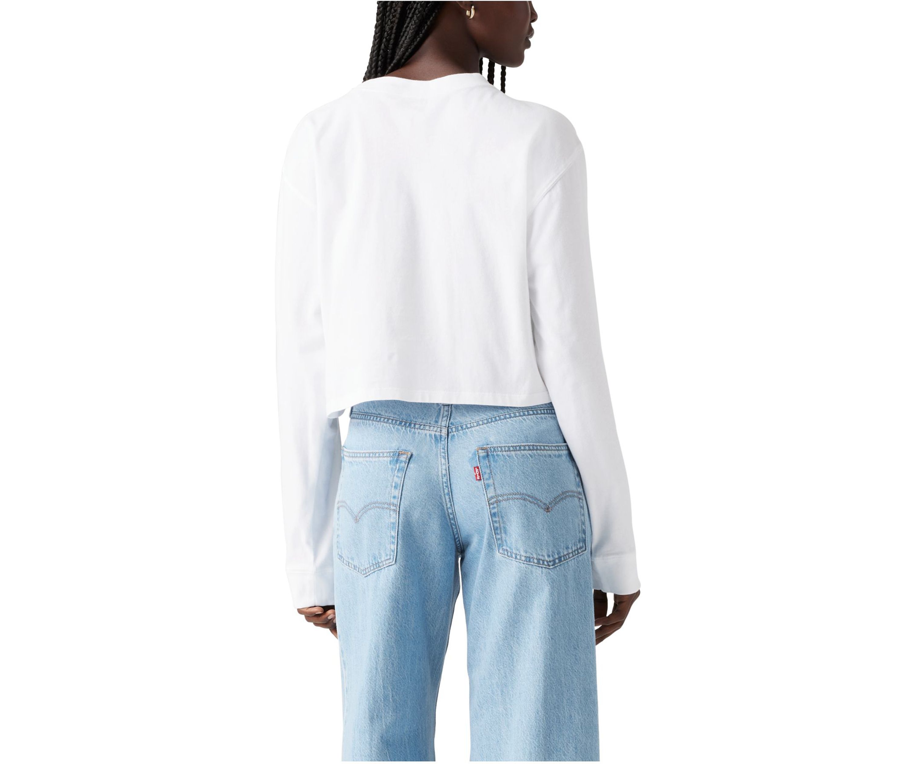 Cropped Long Sleeve Graphic Football T-Shirt