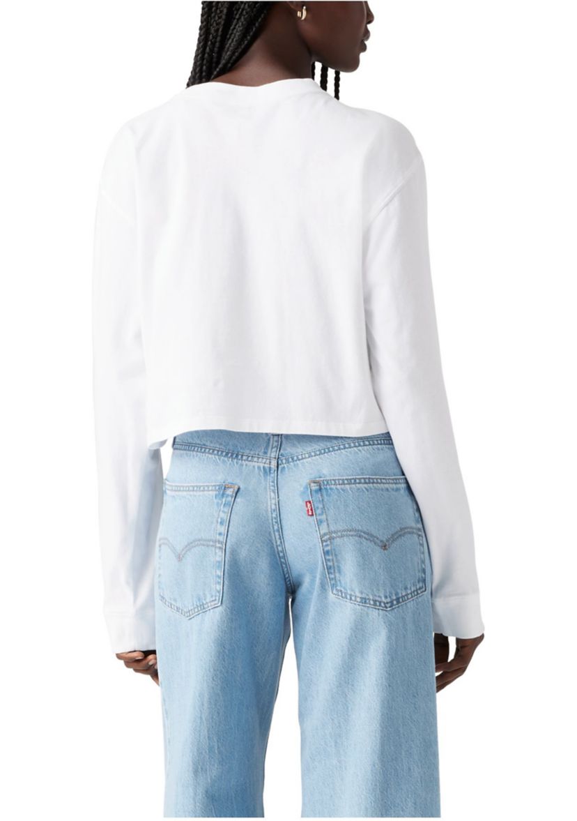 Cropped Long Sleeve Graphic Football T-Shirt