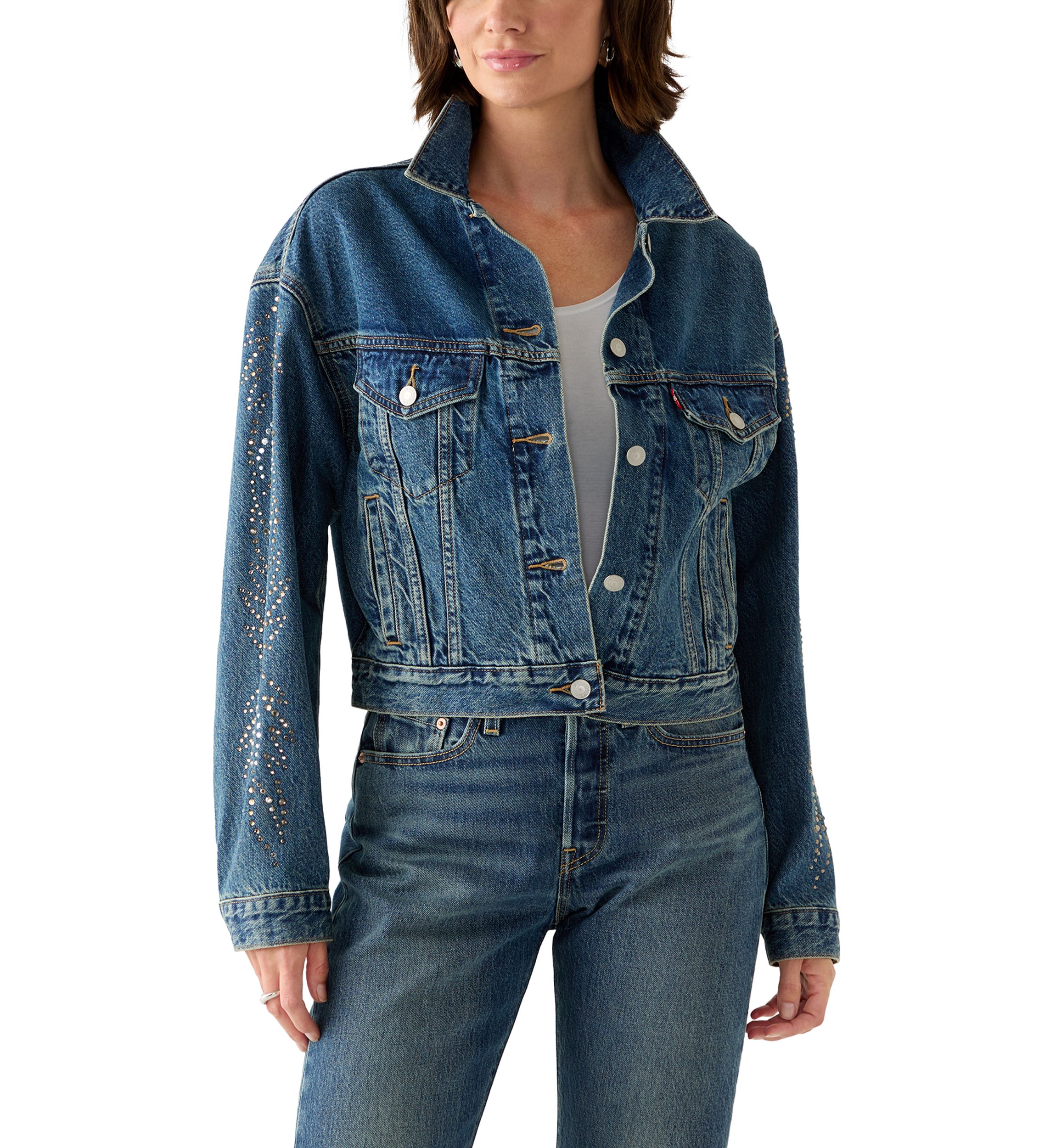 Shrunken 90s Bling Solargenic Trucker Jacket