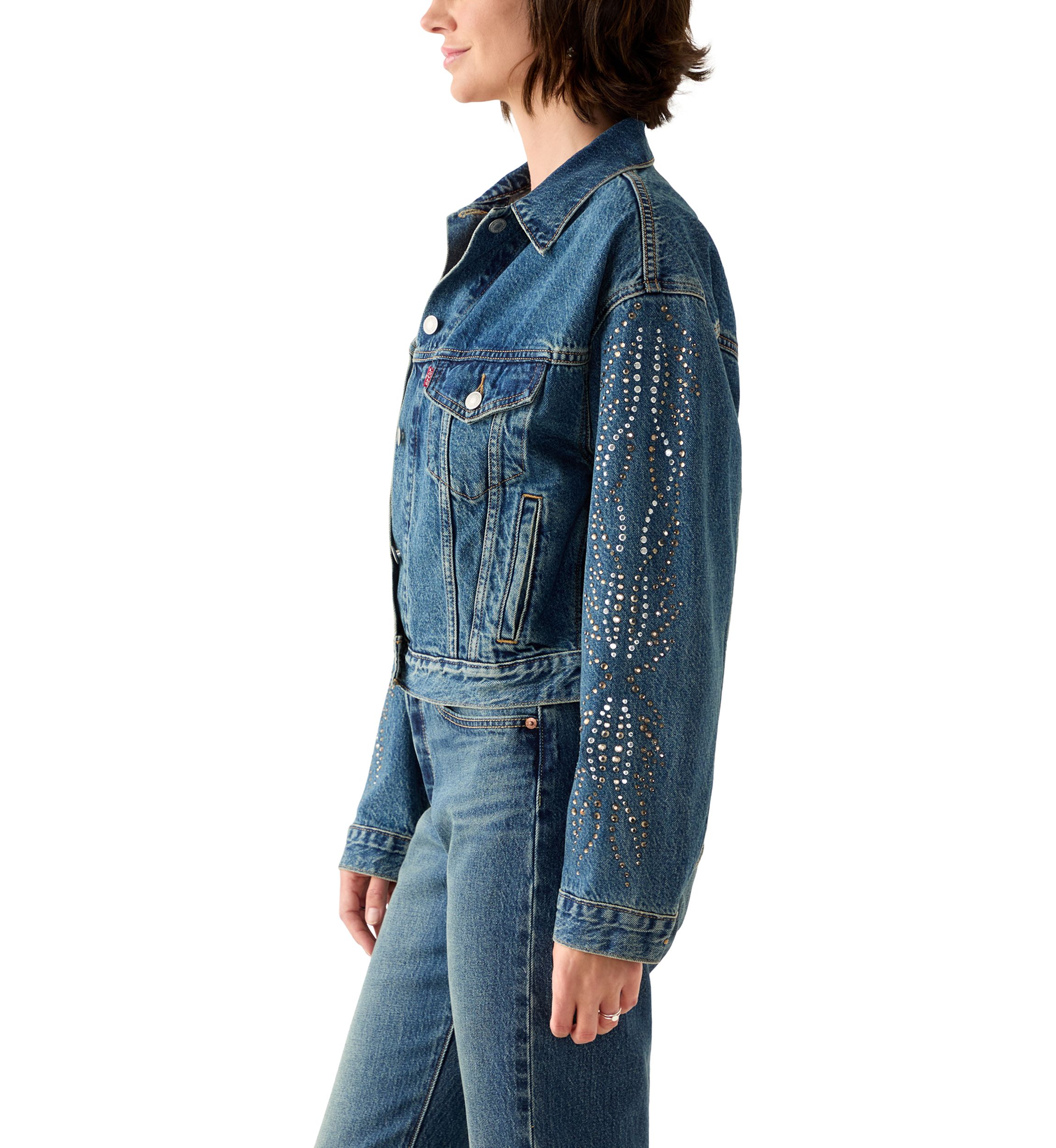 Shrunken 90s Bling Solargenic Trucker Jacket