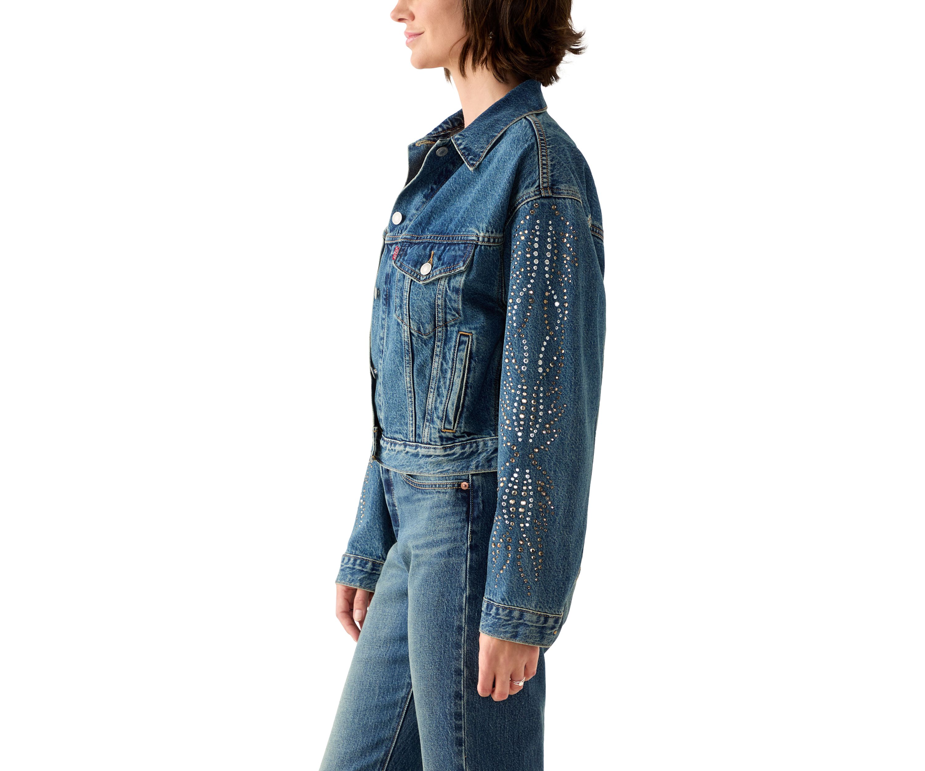 Shrunken 90s Bling Solargenic Trucker Jacket