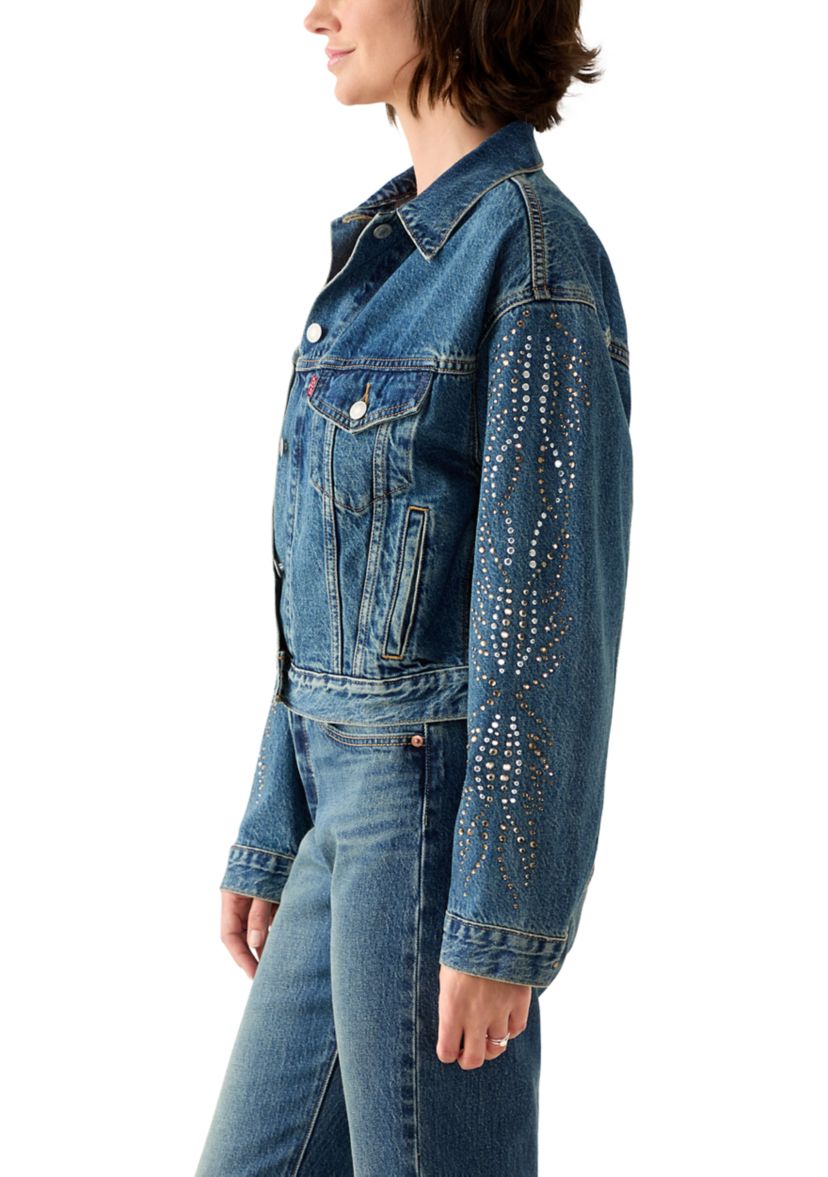 Shrunken 90s Bling Solargenic Trucker Jacket