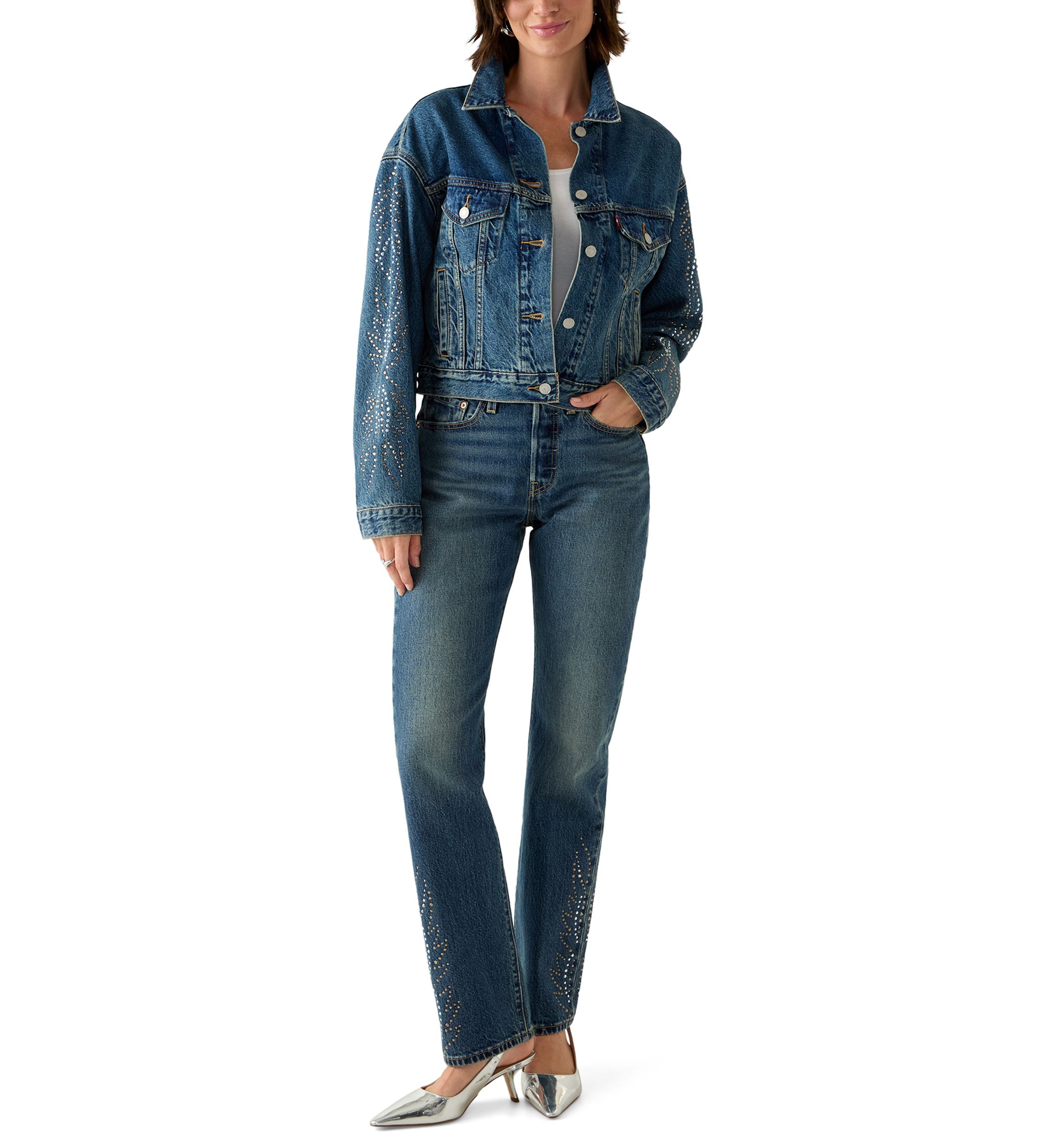 Shrunken 90s Bling Solargenic Trucker Jacket