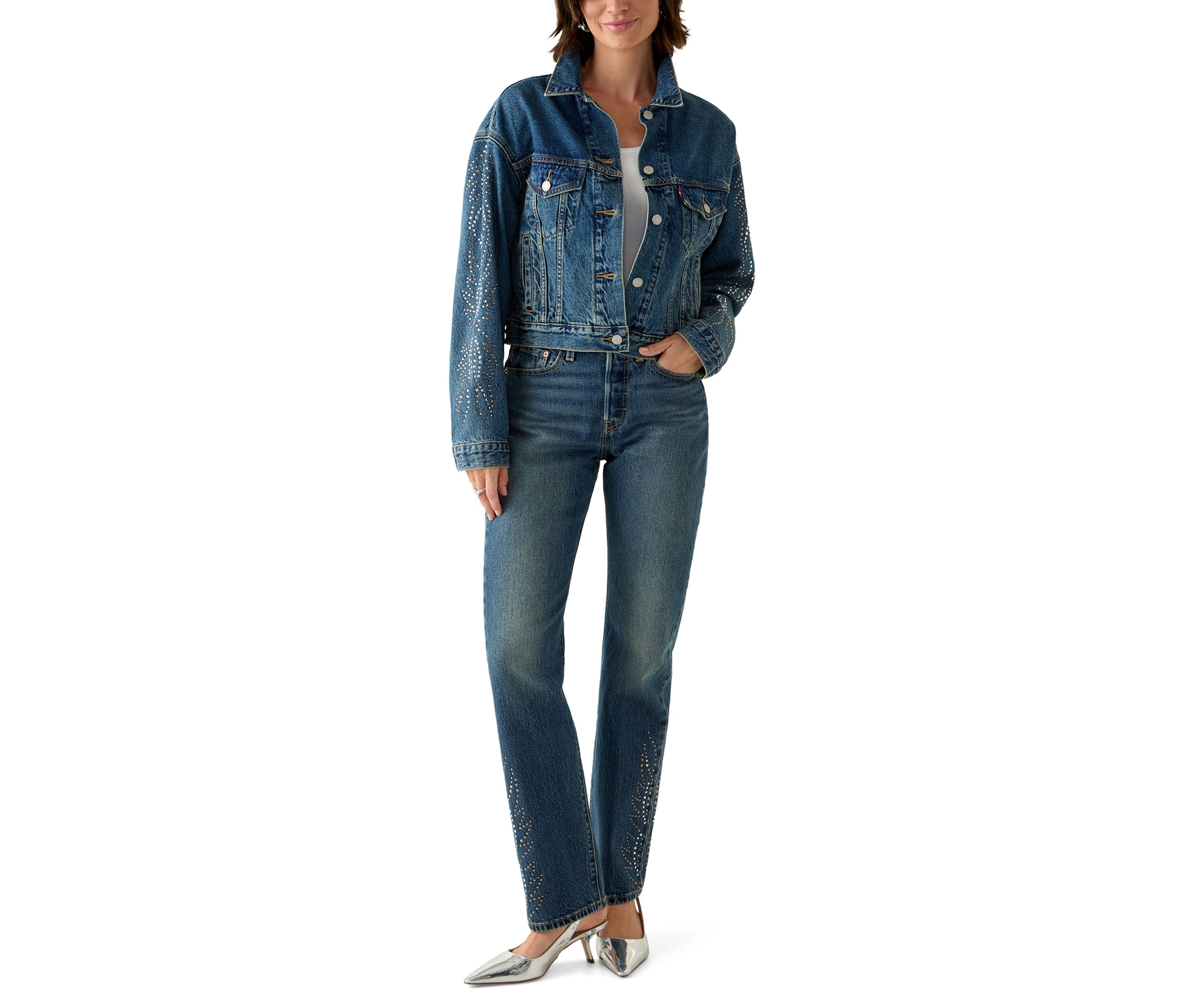 Shrunken 90s Bling Solargenic Trucker Jacket