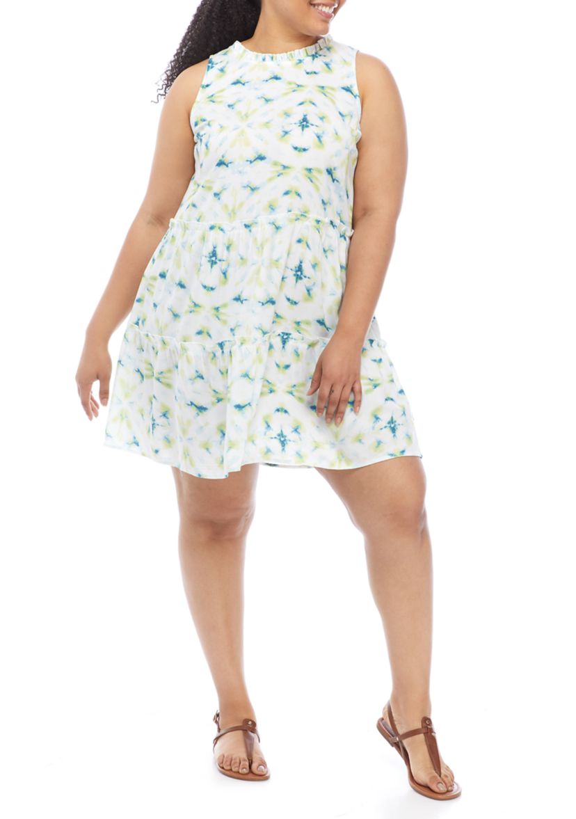 Plus Size Sleeveless Tiered Flowy Dress 