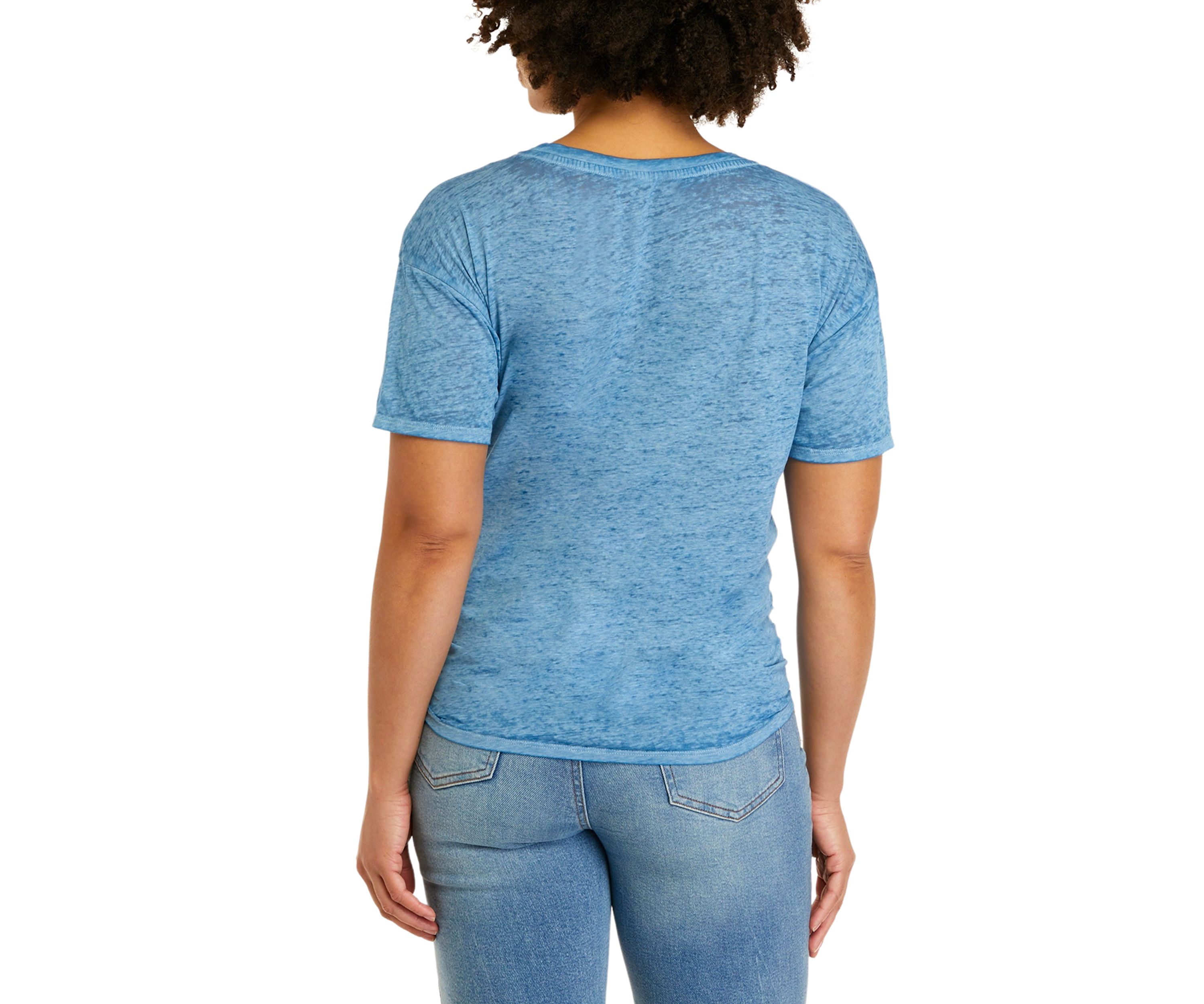 TRUE CRAFT Short Sleeve Tie Front Burnout T-Shirt | Belk