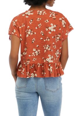 Short Sleeve Dolman Drop Hem Top