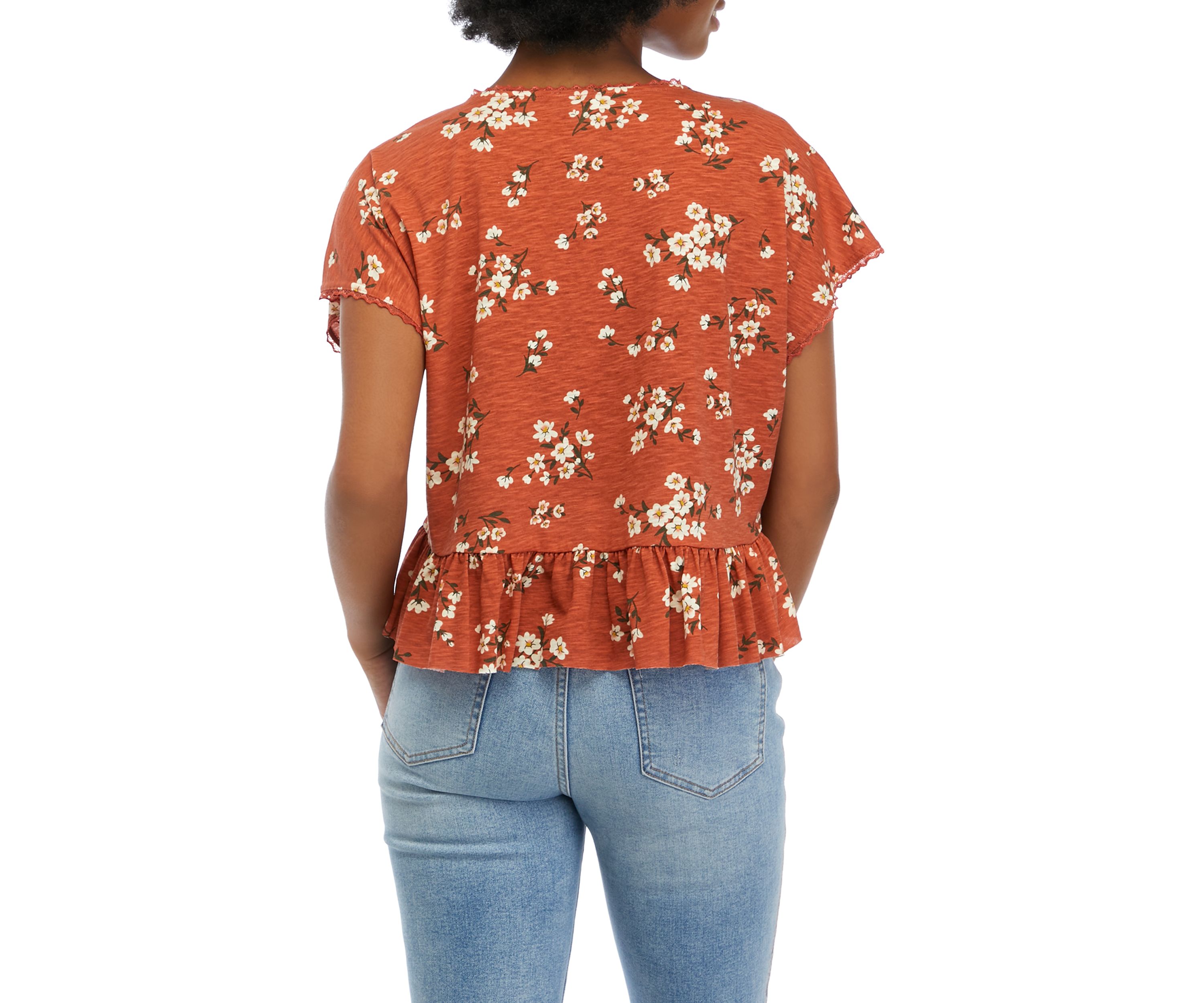Short Sleeve Dolman Drop Hem Top