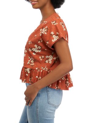 Short Sleeve Dolman Drop Hem Top