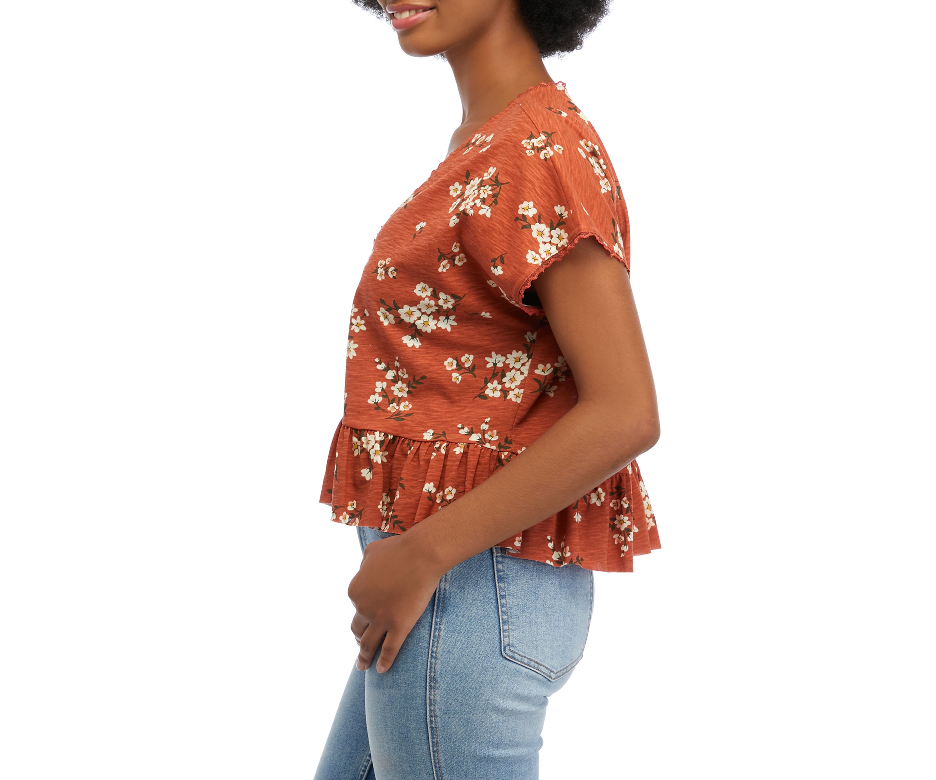 Short Sleeve Dolman Drop Hem Top