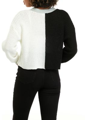 Long Sleeve Color Block Cardigan