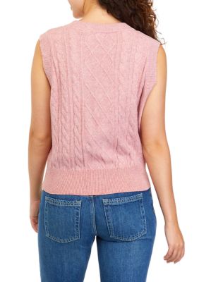 V-Neck Cable Sweater Vest