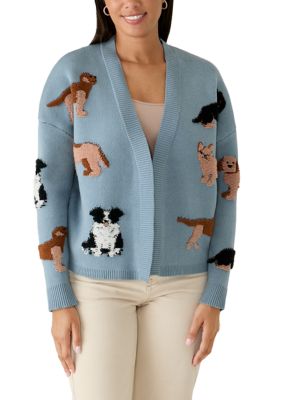 Crown & Ivy Women's Dog Cardigan, Large