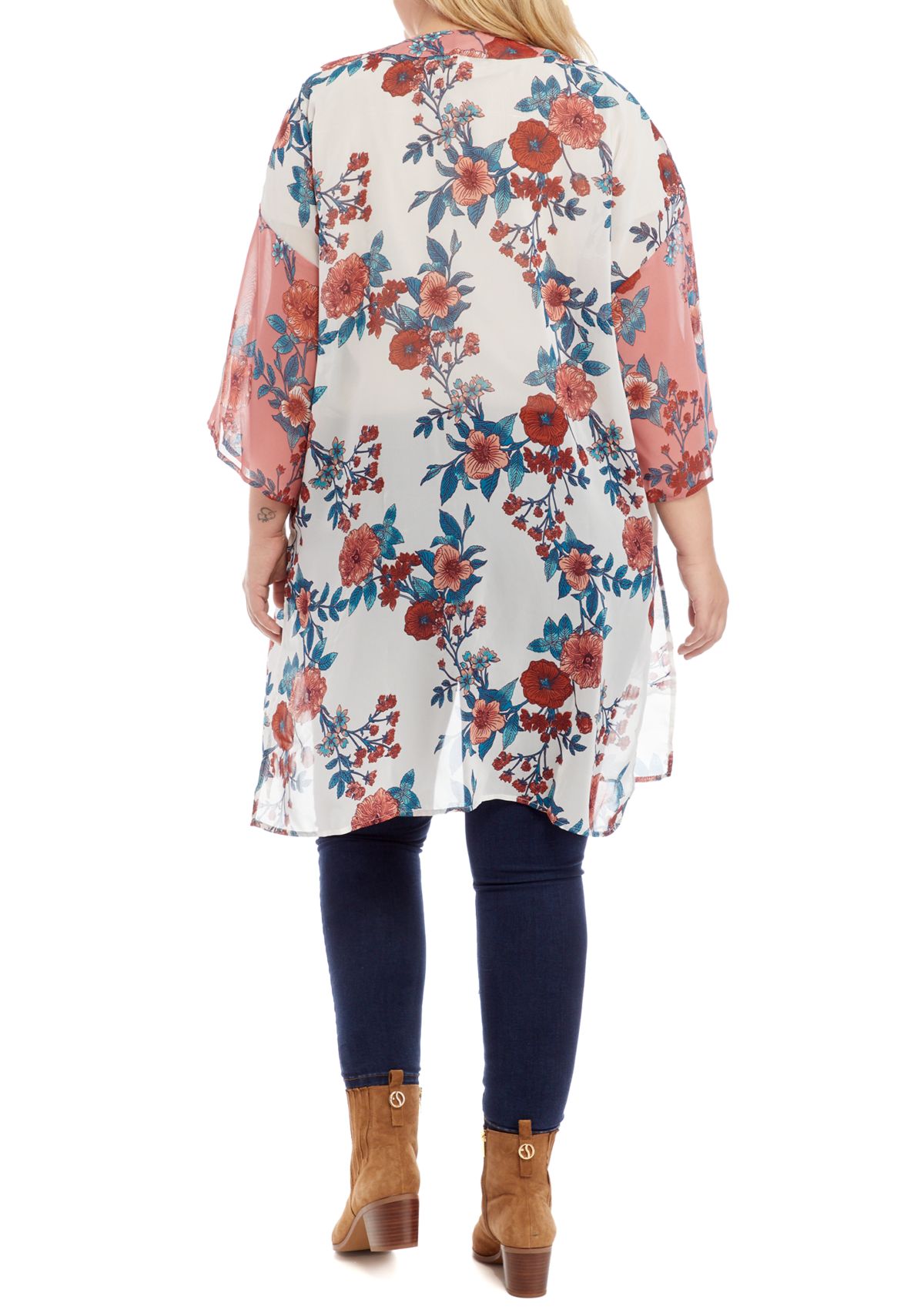 Plus Size Printed Kimono