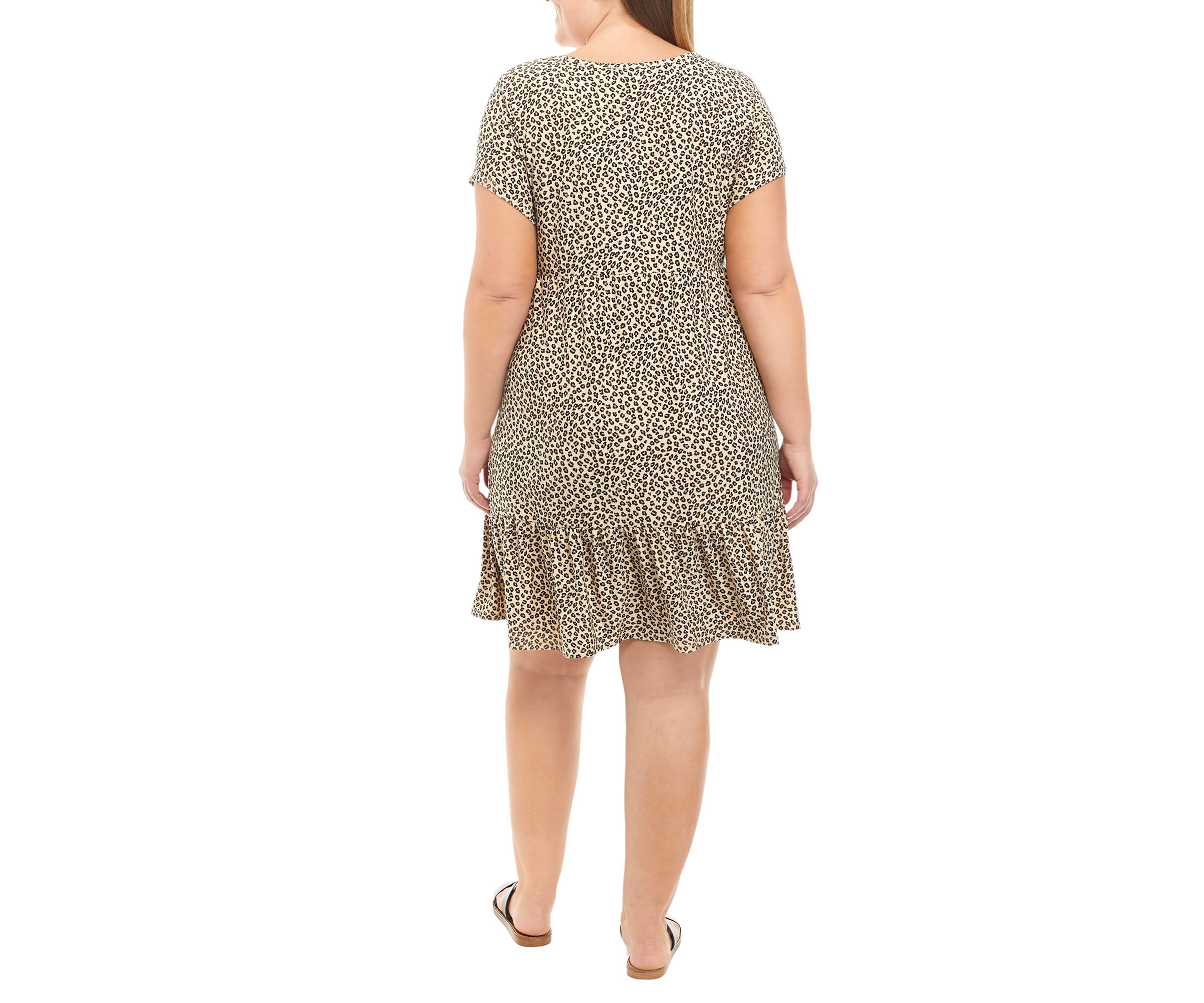 Plus Size Short Sleeve Peached Babydoll Dress