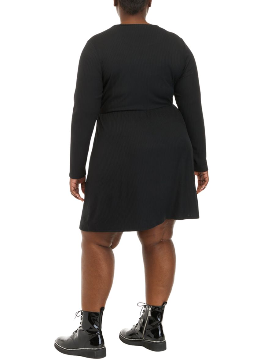 Plus Size Long Sleeve Cut Out Skater Dress