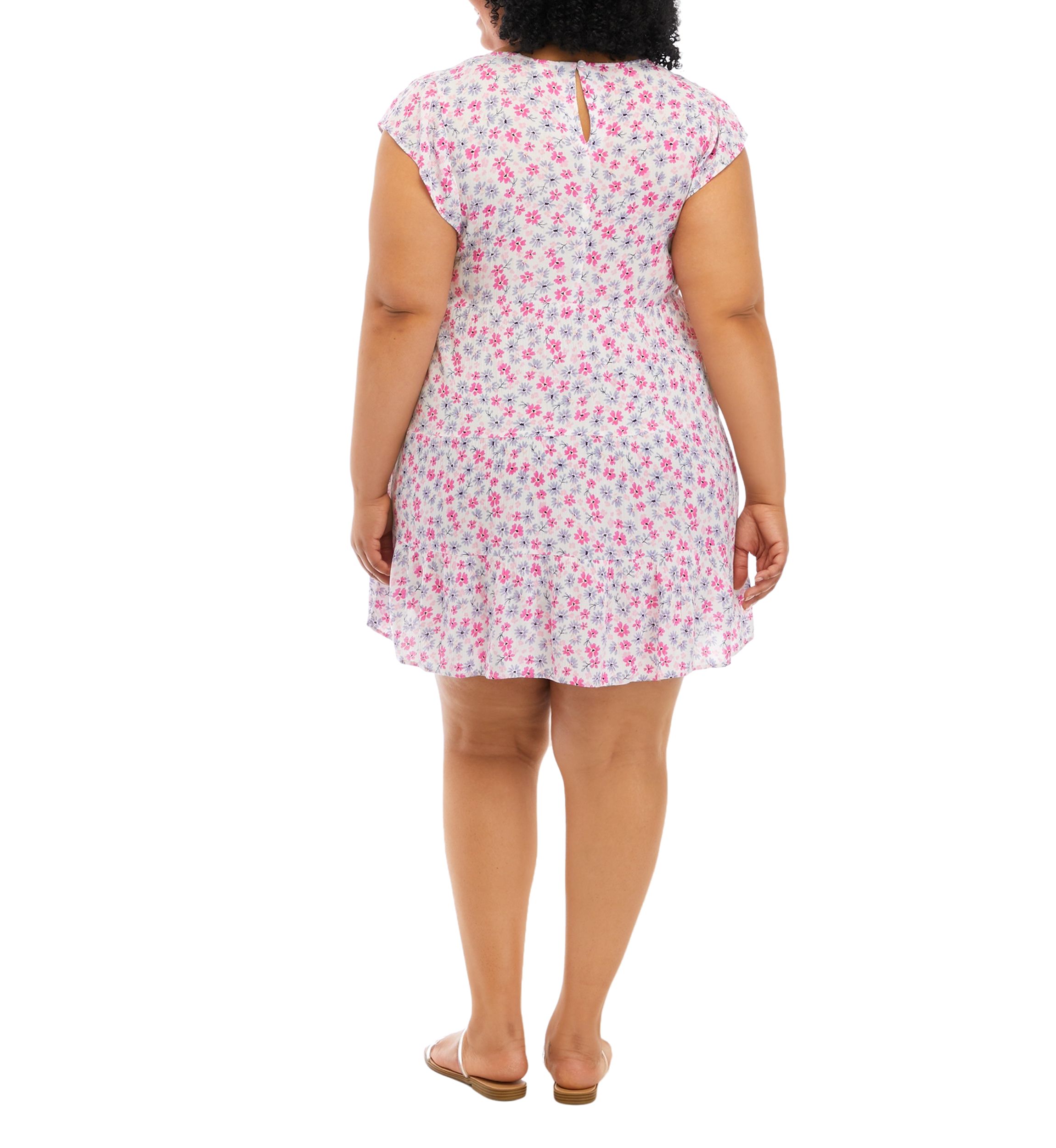Plus Size Short Sleeve Tiered Dress