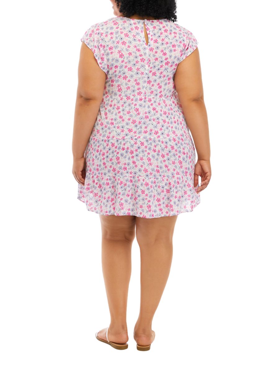 Plus Size Short Sleeve Tiered Dress