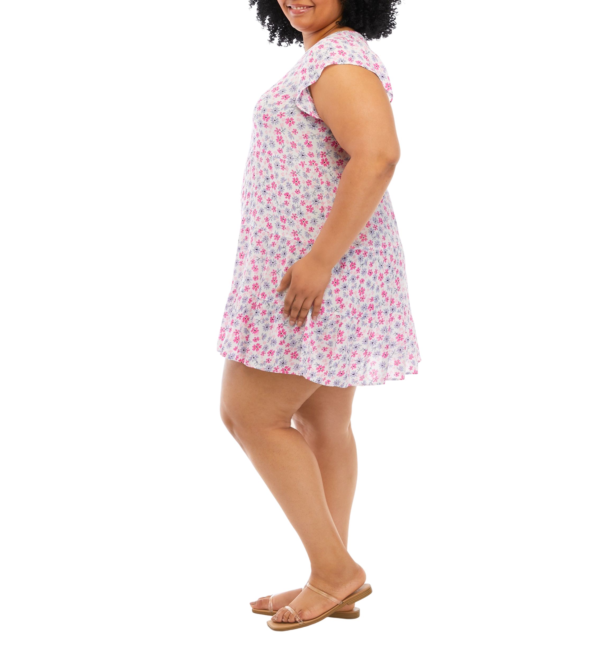 Plus Size Short Sleeve Tiered Dress
