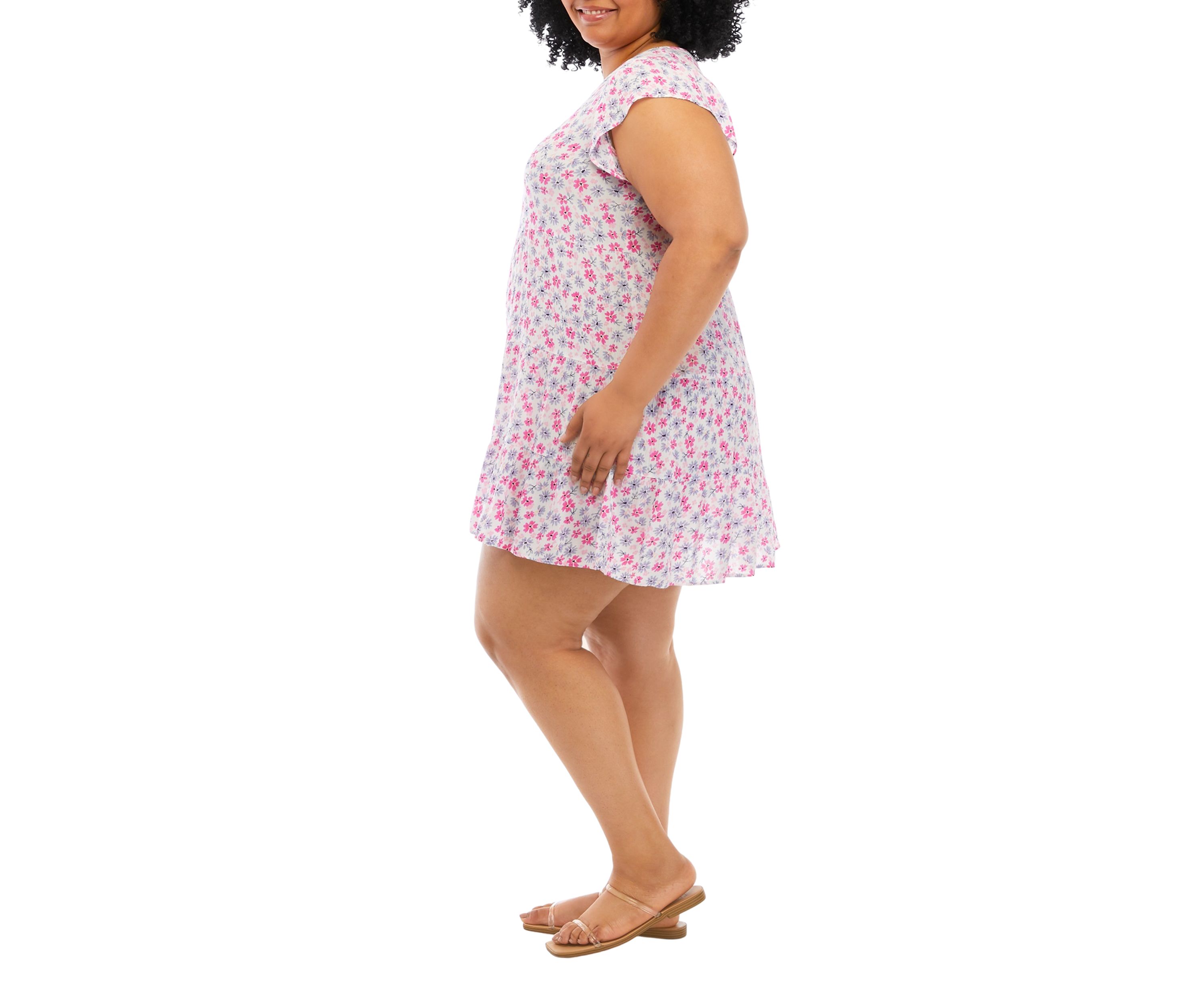 Plus Size Short Sleeve Tiered Dress