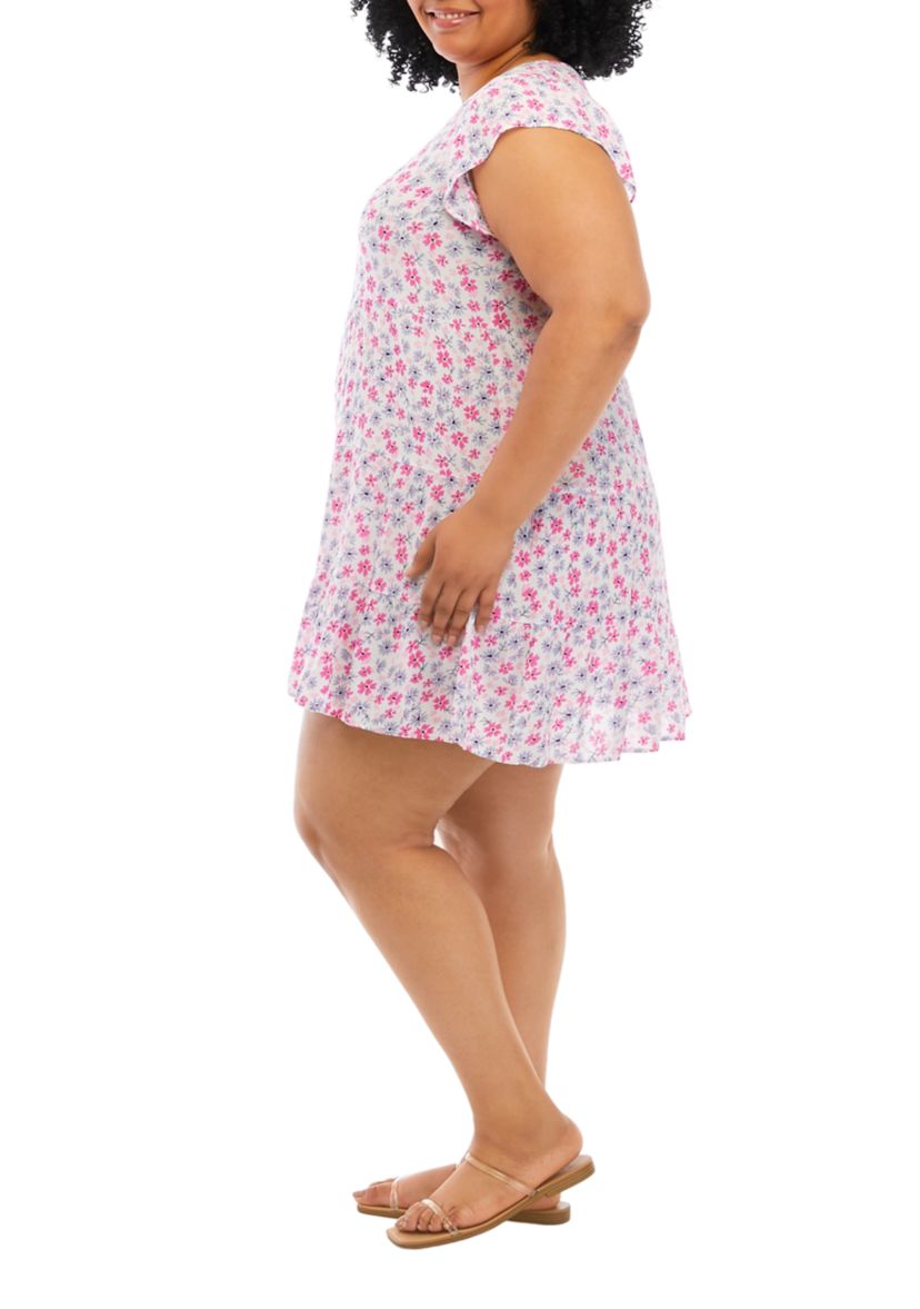 Plus Size Short Sleeve Tiered Dress