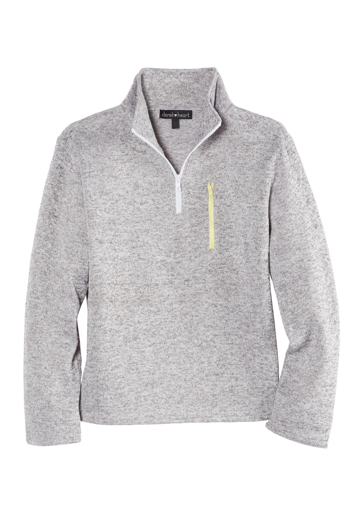 Juniors  Long Sleeve Mock Neck Quarter Zip Fleece Pullover