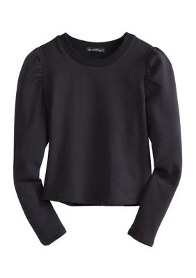 Junior's Fleece Puff Shoulder Pullover