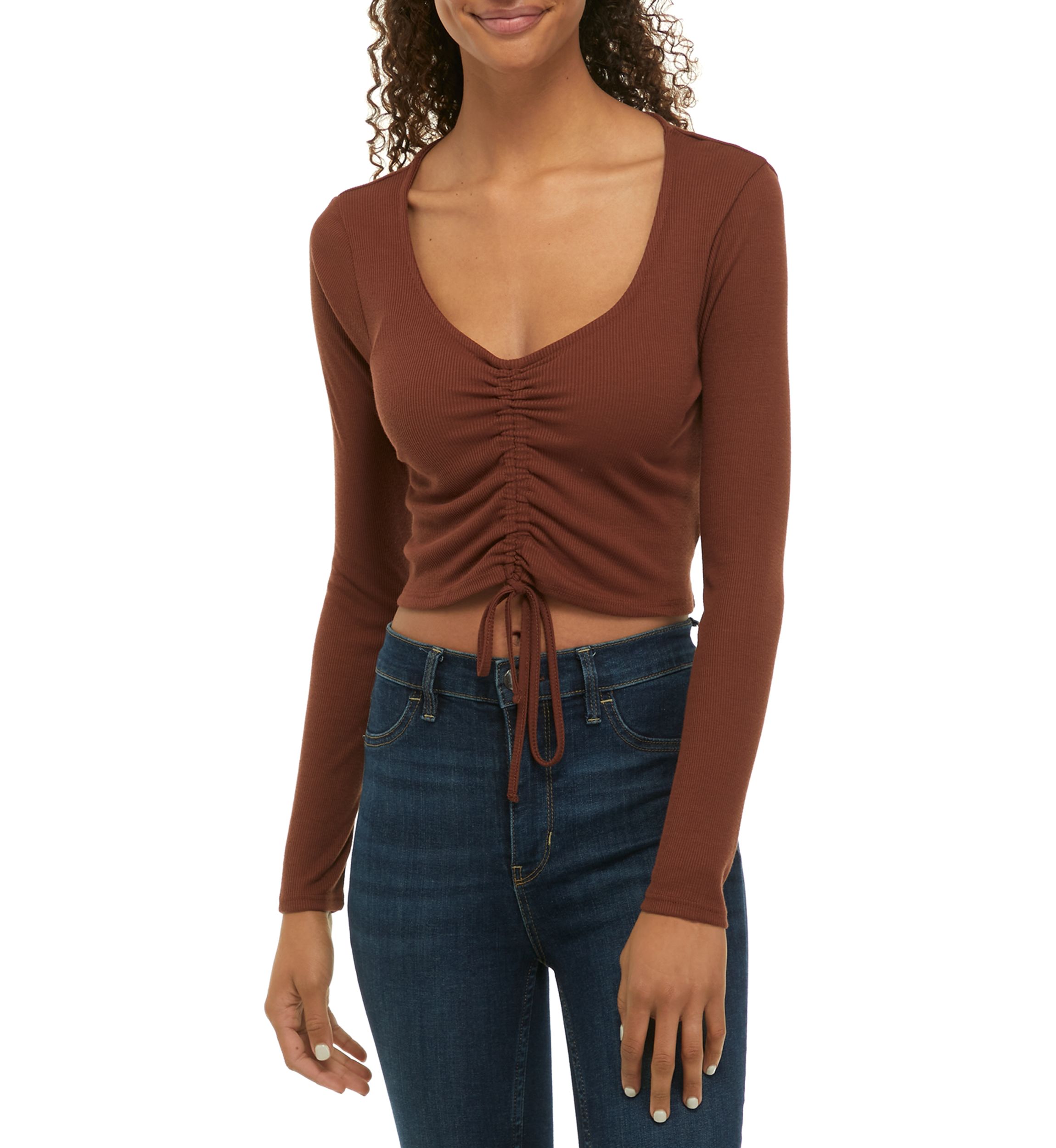 Long Sleeve Cinched Front Top
