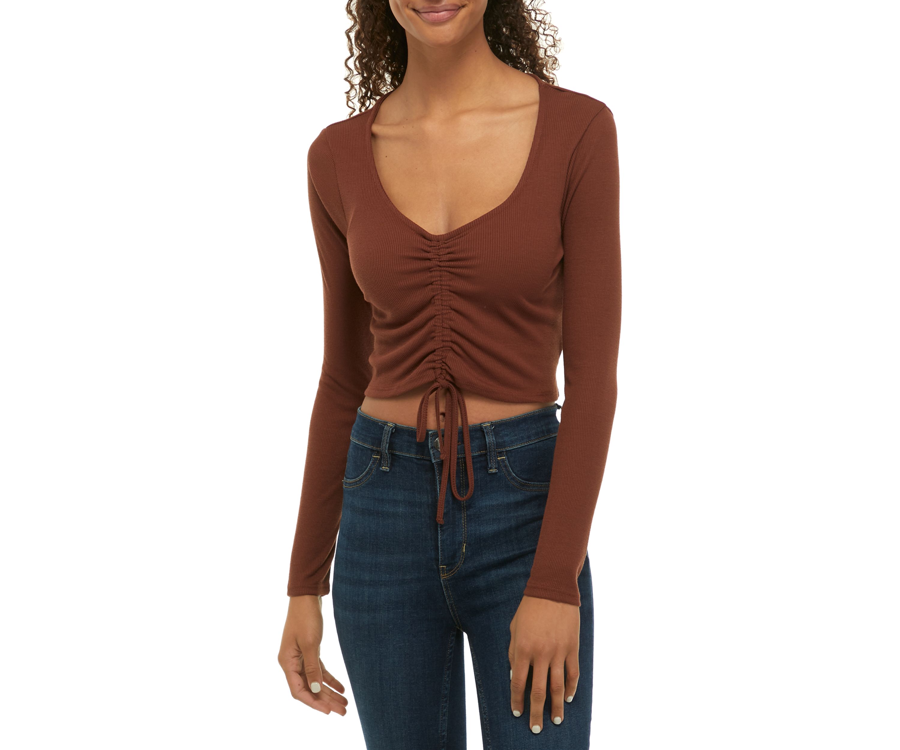 Long Sleeve Cinched Front Top