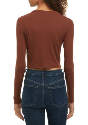 Long Sleeve Cinched Front Top