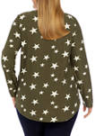 Plus Size Long Sleeve Peached T-Shirt
