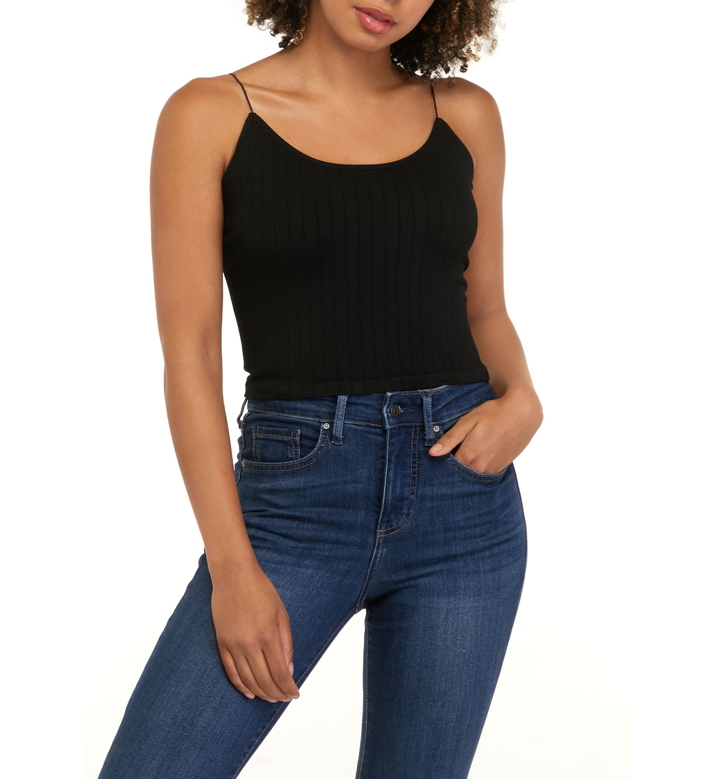 Juniors Sleeveless Spaghetti Strap Seamless Cami 