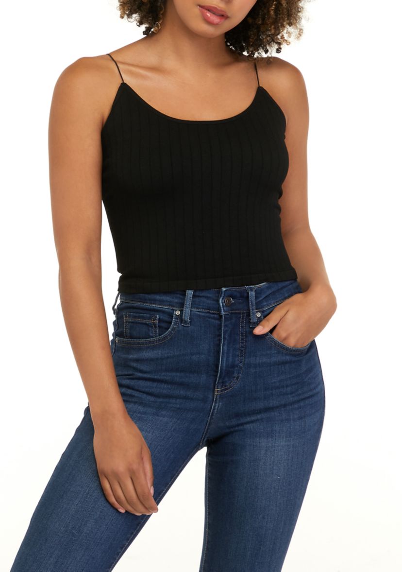 Juniors Sleeveless Spaghetti Strap Seamless Cami 