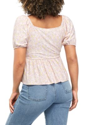 Juniors' Short Sleeve Emma Yummy Top