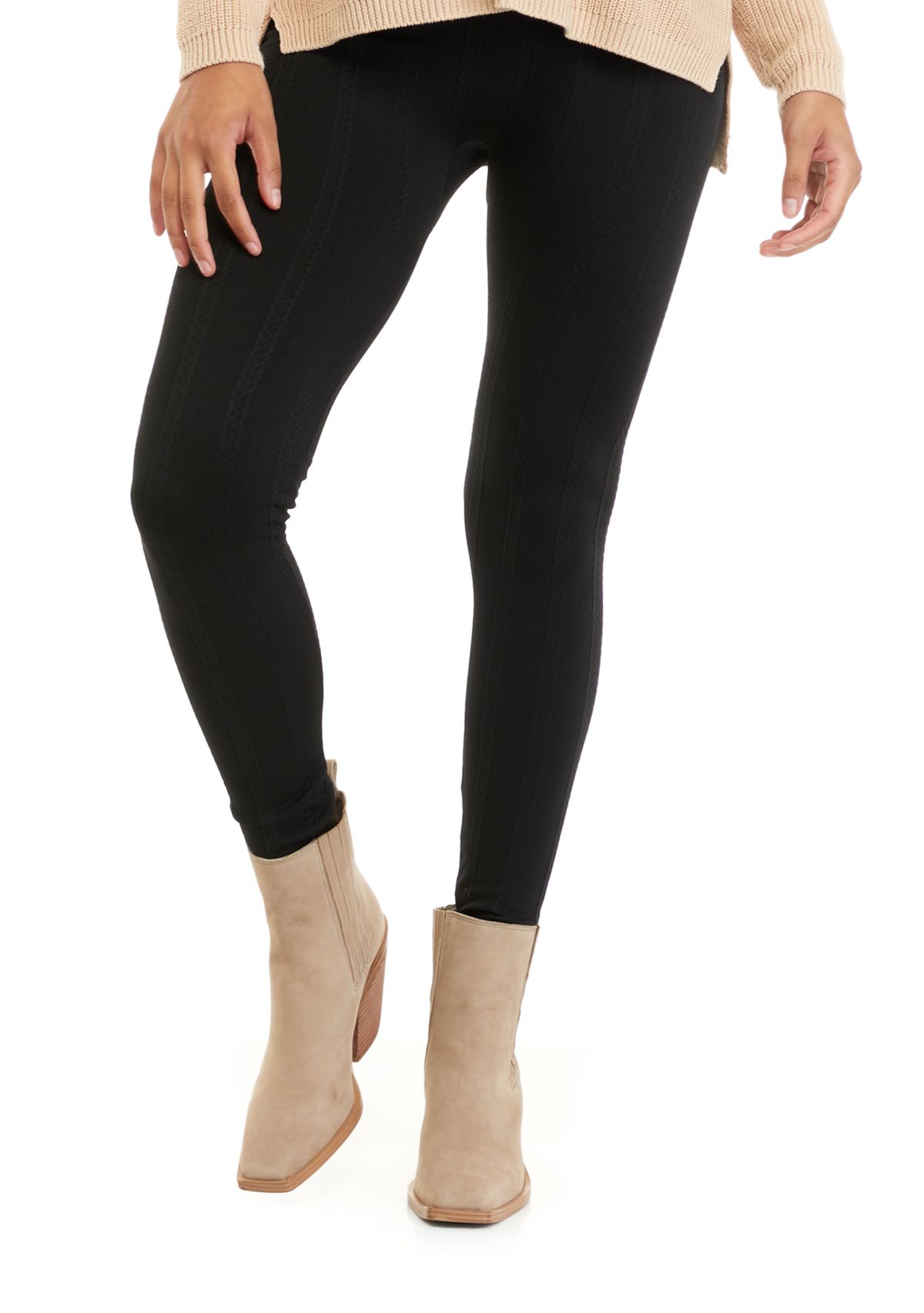 Juniors Cable Fleece Leggings 