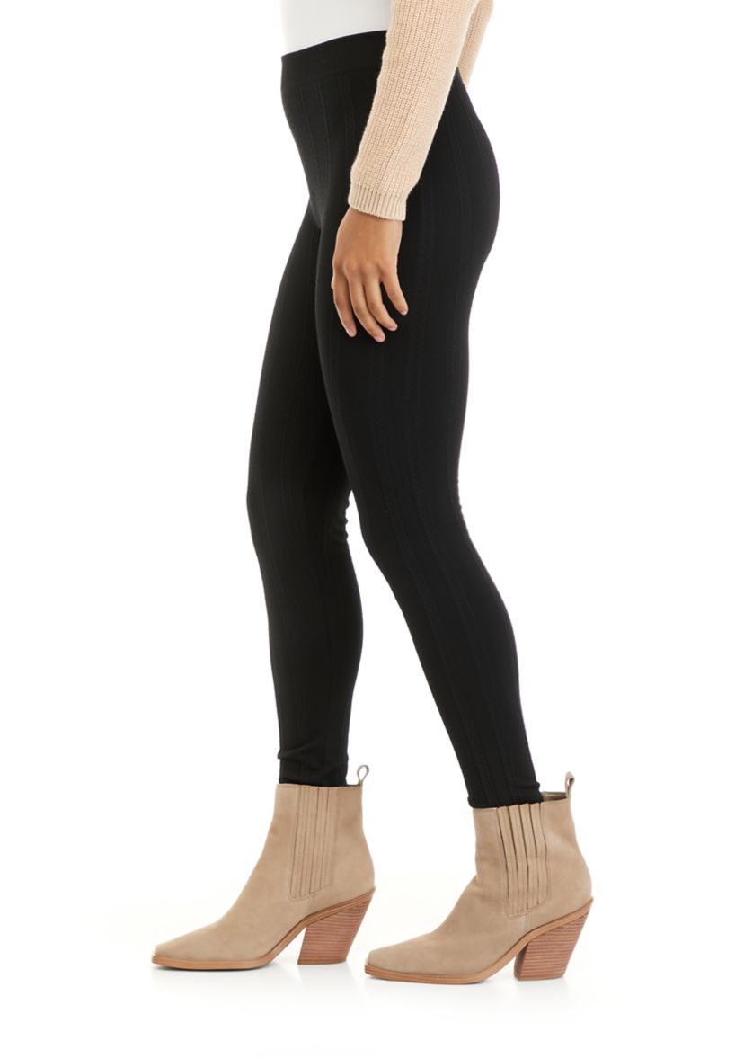 Juniors Cable Fleece Leggings 