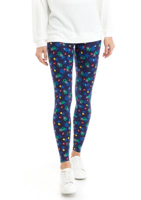 AMDBEL Christmas Leggings with Wine Glasses, Women's Christmas