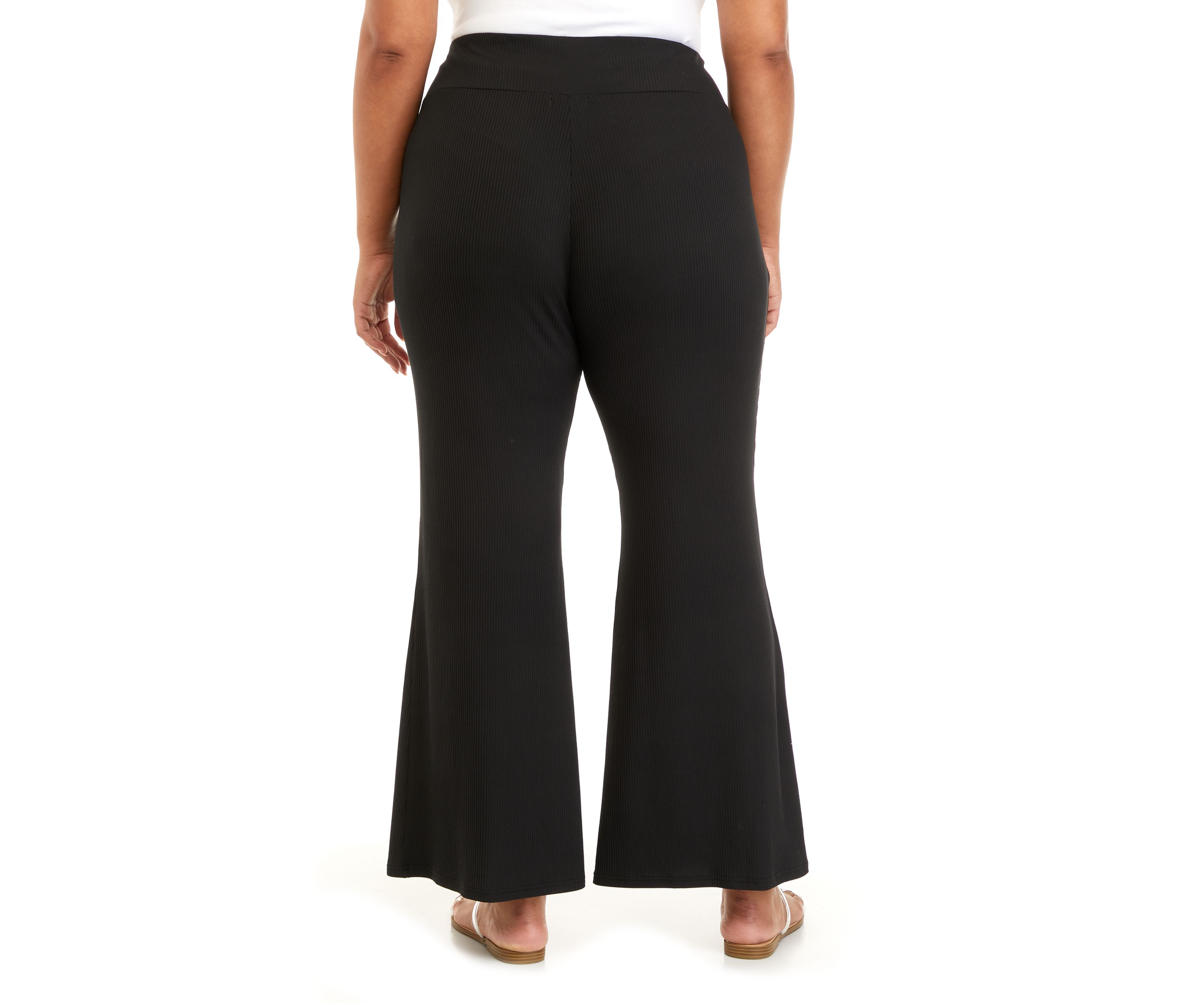 Plus Size Pull On Ribbed Pants 