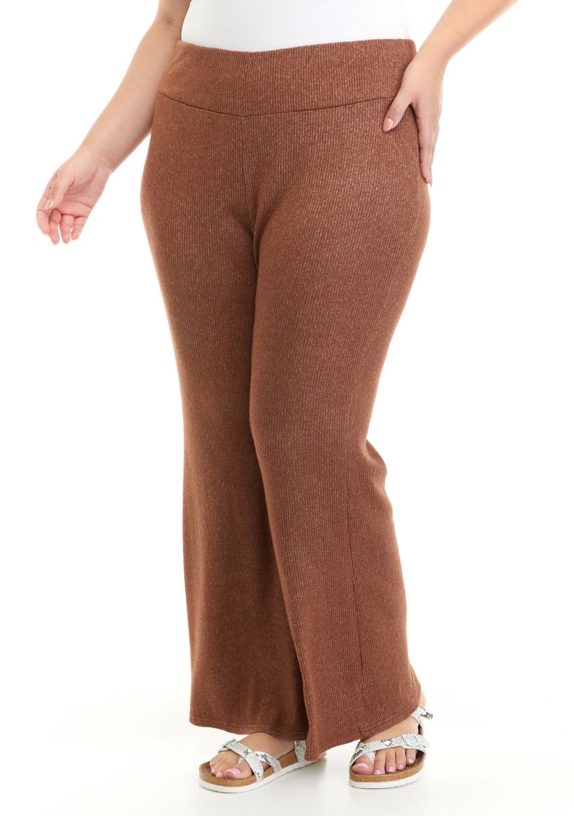 Plus Size Hacci Rib Flare Pants
