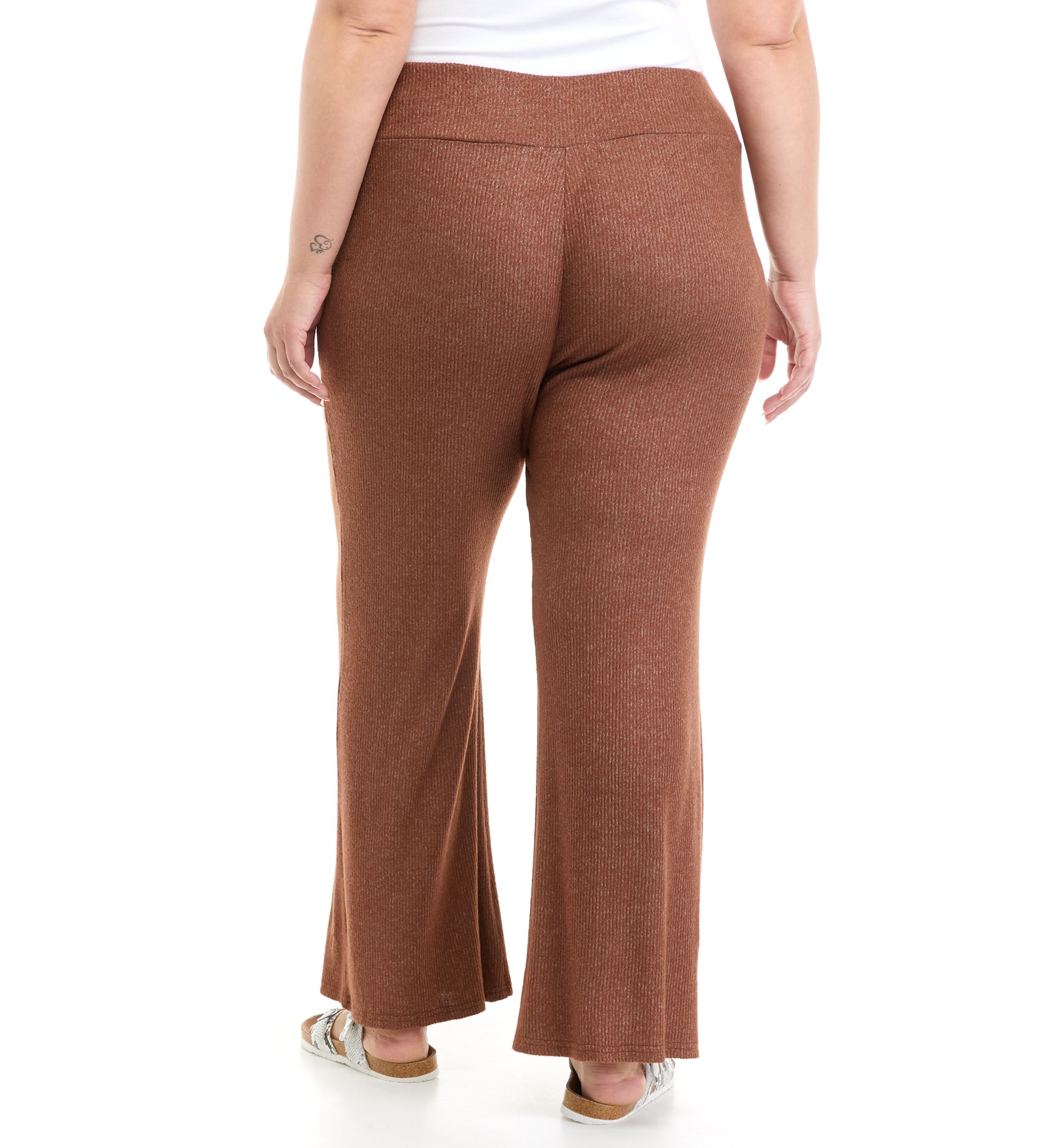 Plus Size Hacci Rib Flare Pants