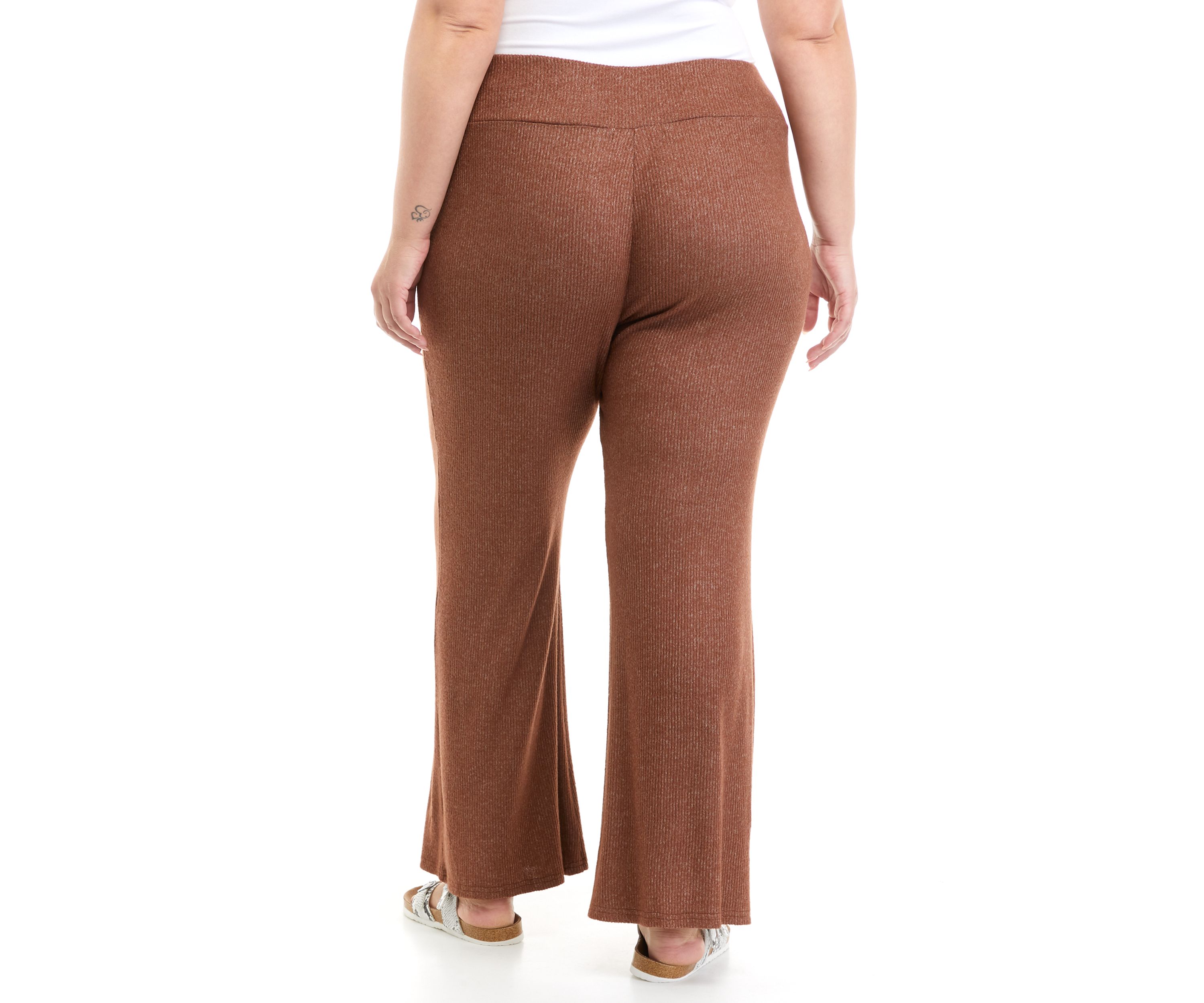 Plus Size Hacci Rib Flare Pants
