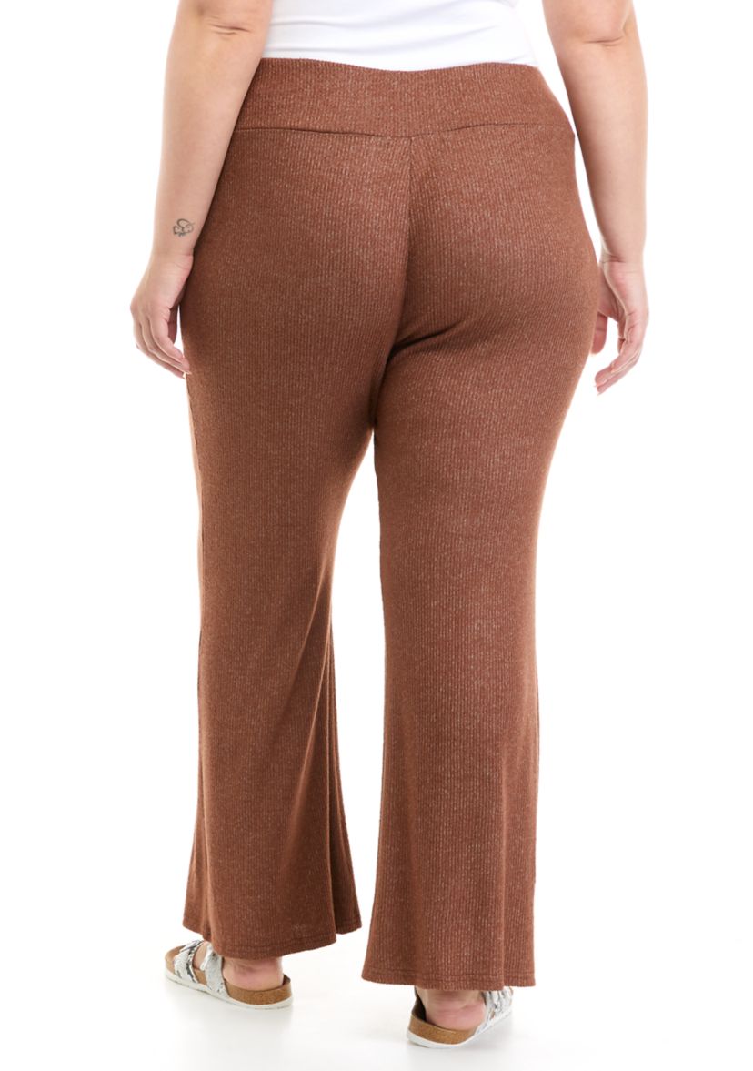 Plus Size Hacci Rib Flare Pants