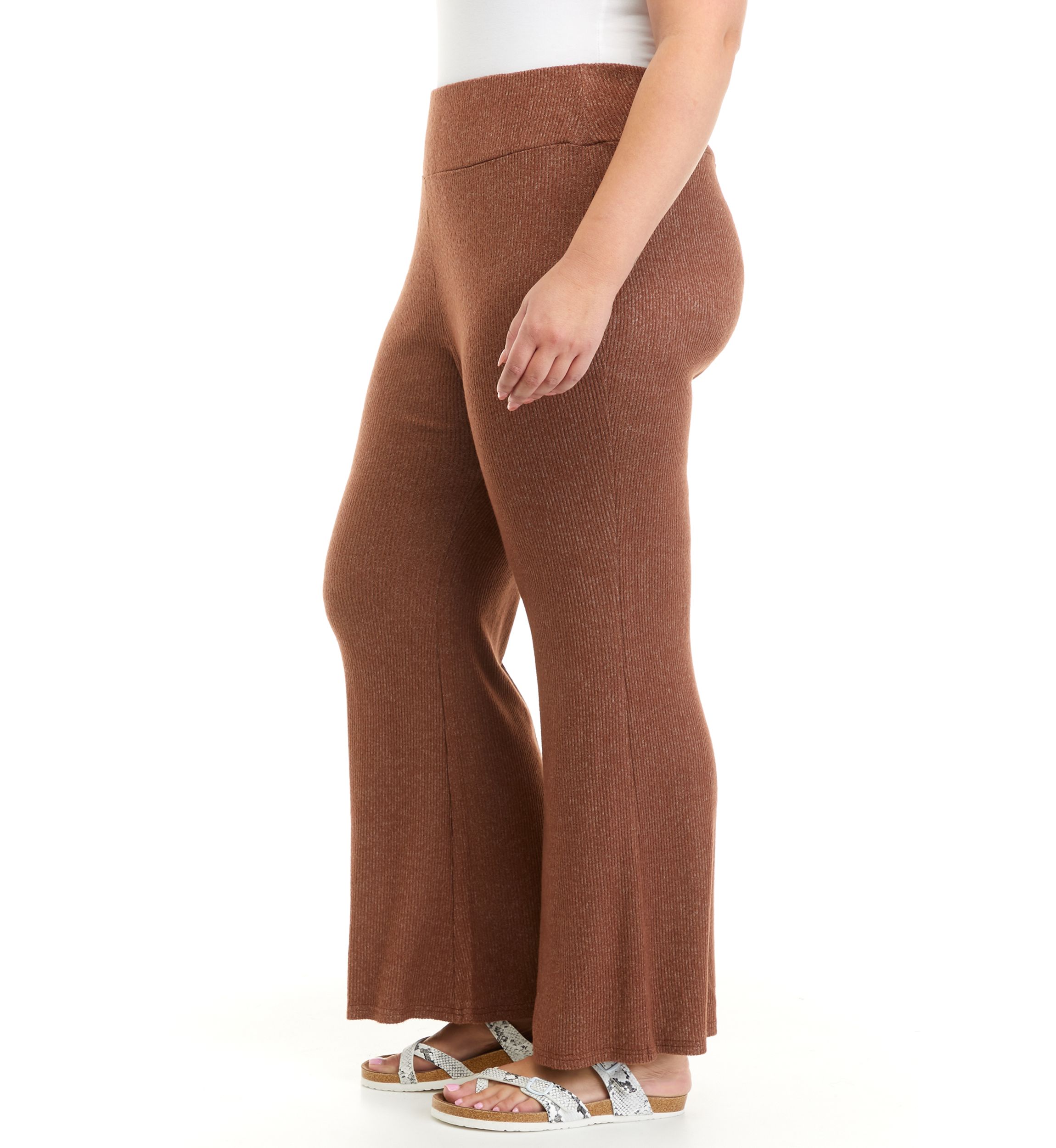 Plus Size Hacci Rib Flare Pants