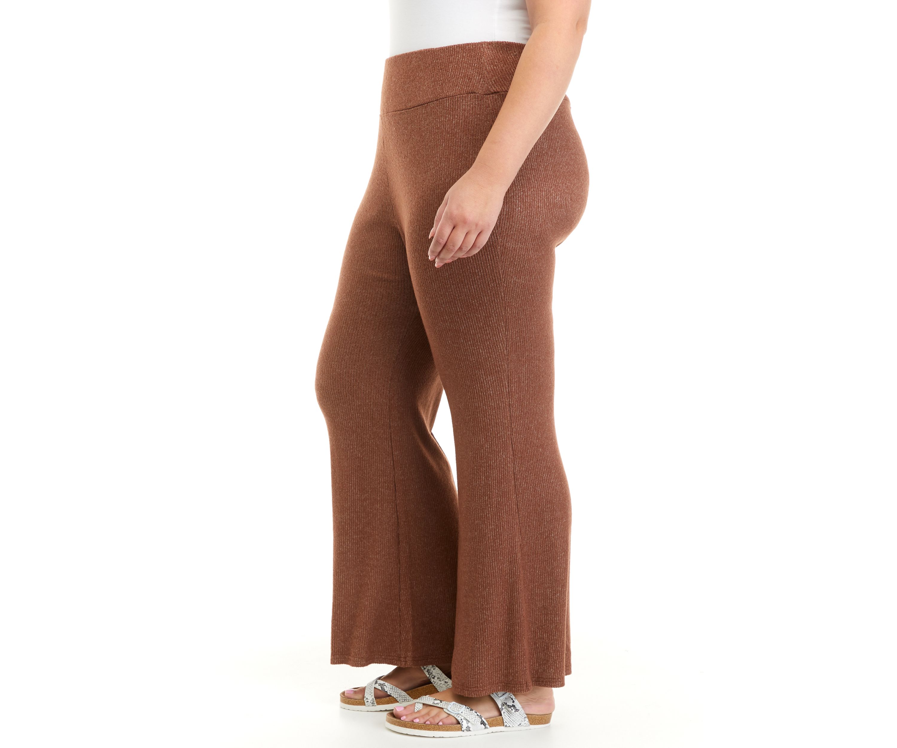 Plus Size Hacci Rib Flare Pants