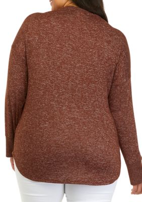 Plus Hacci Rib V-Neck Top