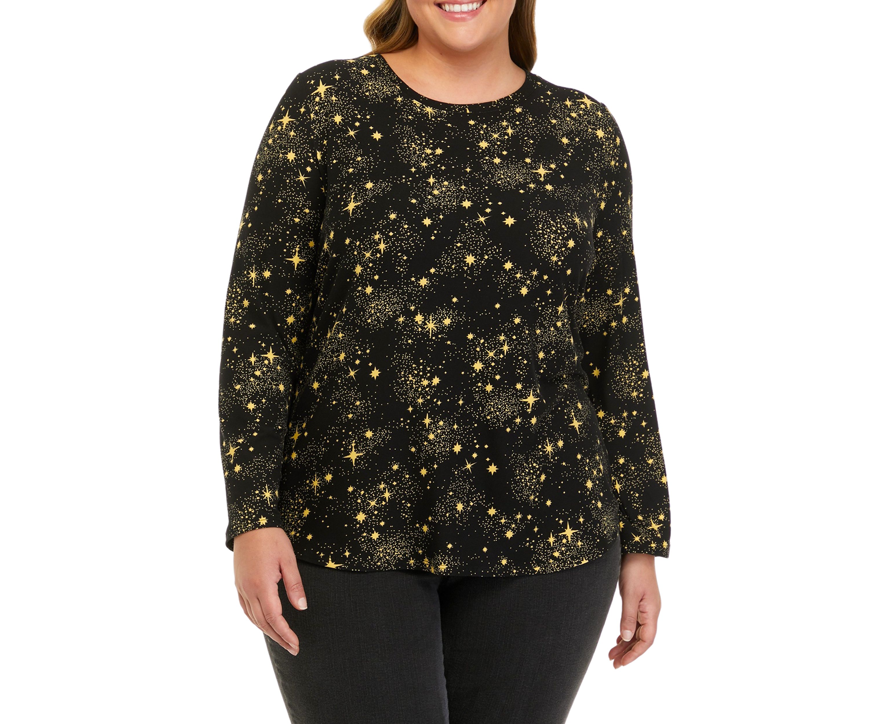 Plus Size Long Sleeve Peached T-Shirt 