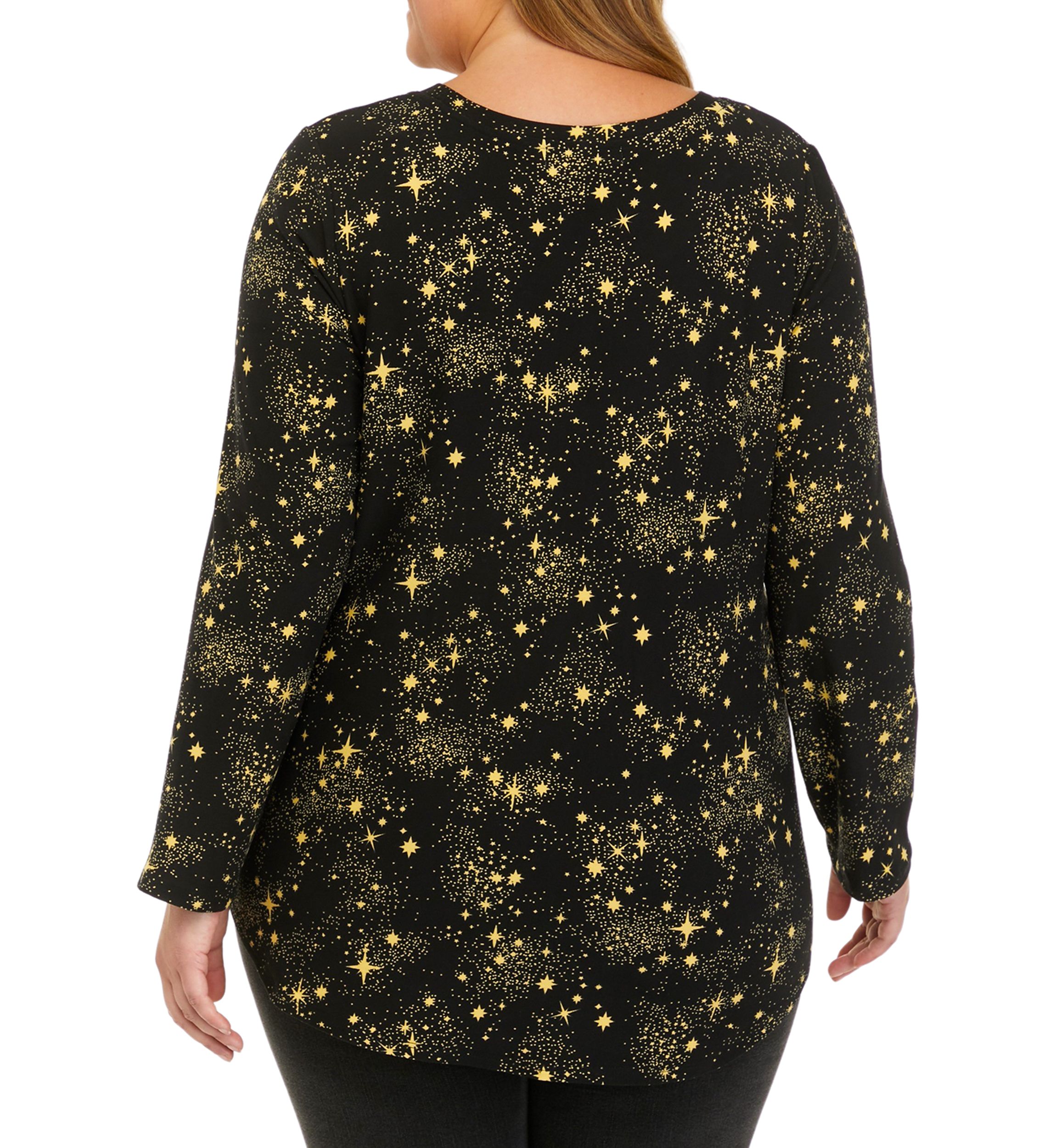 Plus Size Long Sleeve Peached T-Shirt 