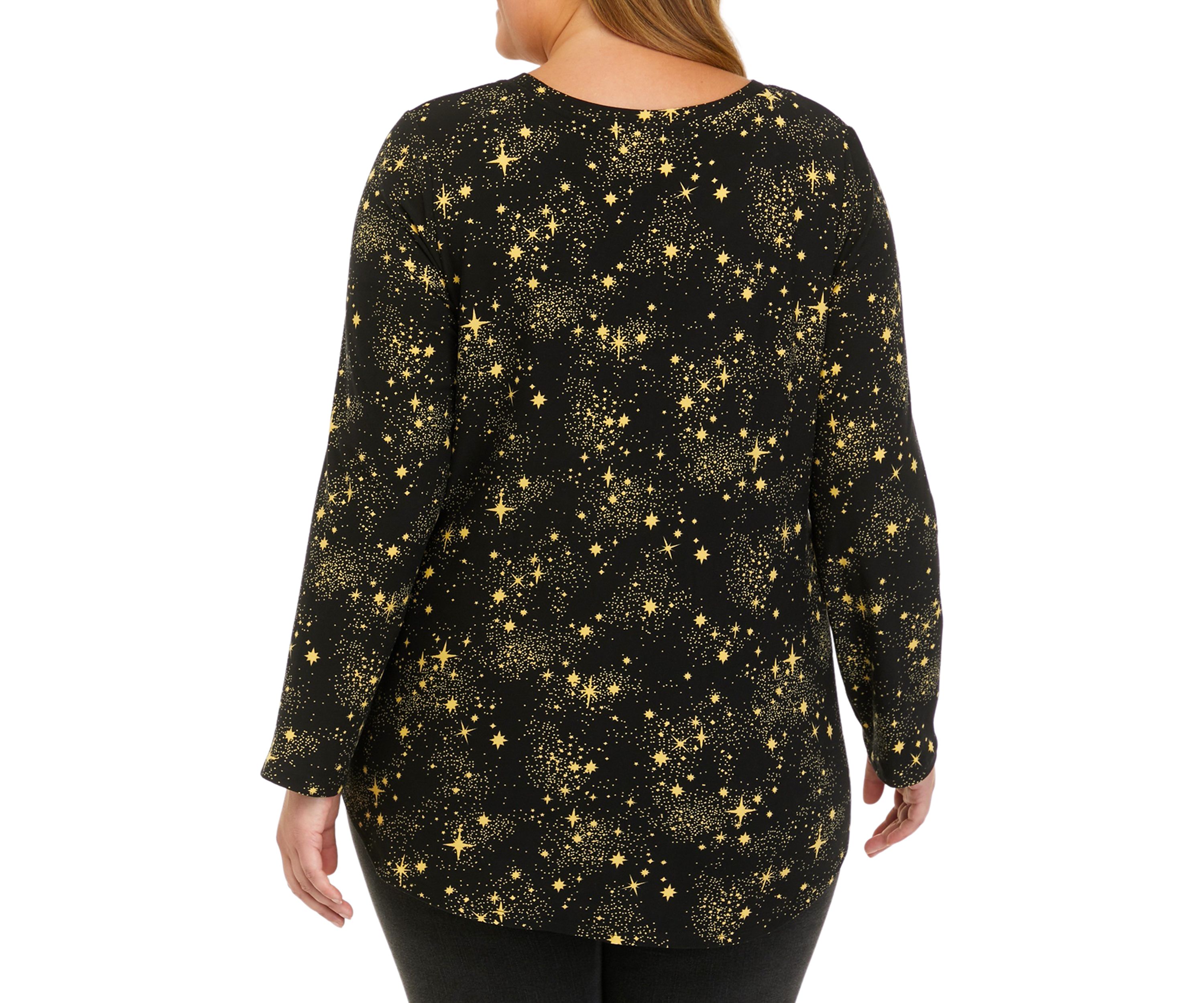 Plus Size Long Sleeve Peached T-Shirt 