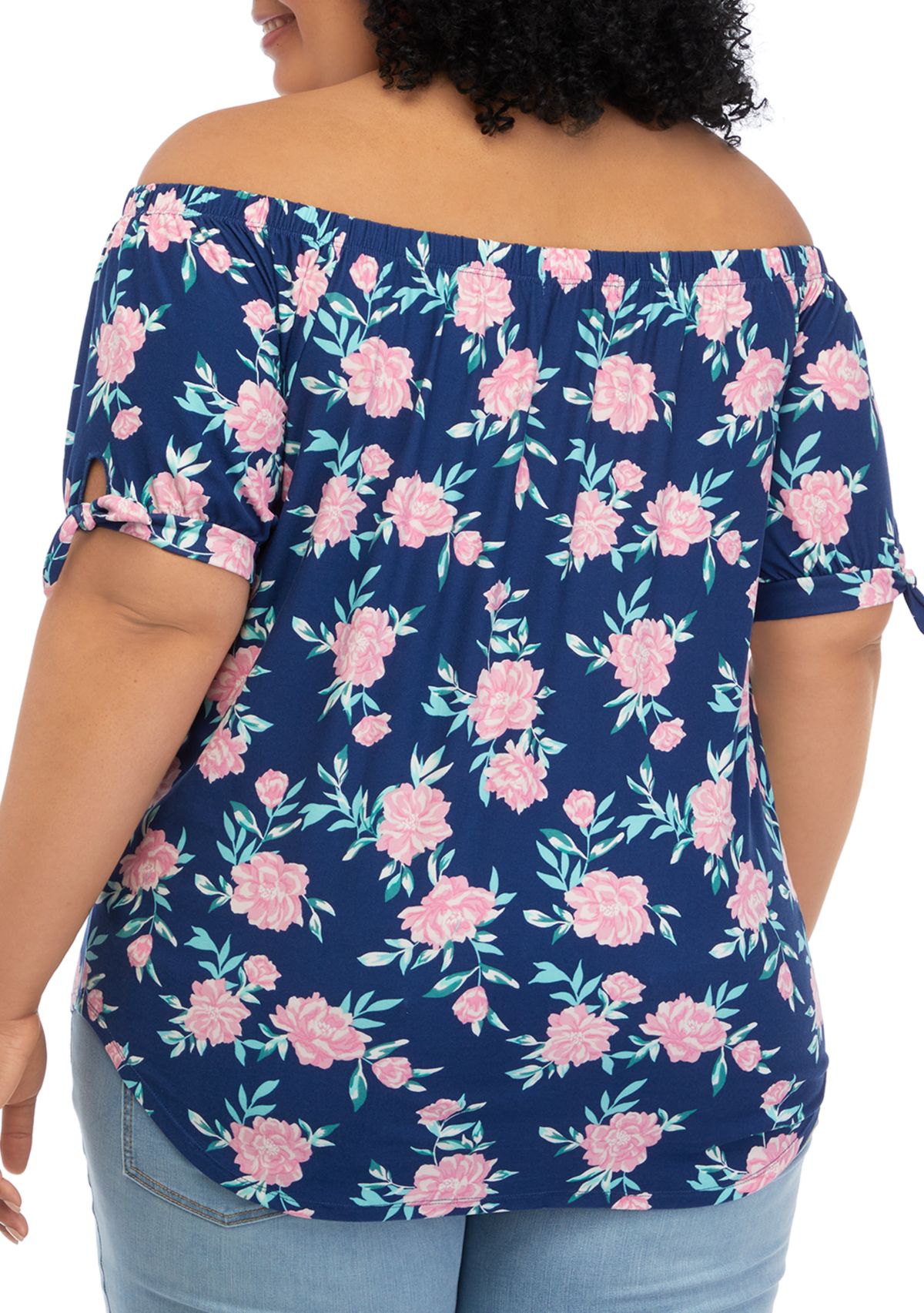 Plus Size Short Sleeve Off the Shoulder Top